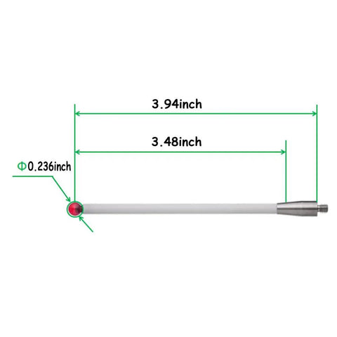 Pro Grade No-Nonsense Cmm Touch Probe Stylus Replacement For Renishaw M4 6mm Ruby Ball Fits OMP40-2 And OMP60, High Precision CNC Contact For Accurate Measurements In Milling And Metalworking. 6mm ruby ball probe stylus, 3.94-inch reach, M4 thread
