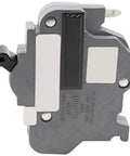 Side view of Stab Lok NC115 Replacement Circuit Breaker One Pole 15 Amp Gray Newly Manufactured Federal Pacific Electric Style Thin Series ETL Listed 10,000 AIC For Stab Lok Panels.