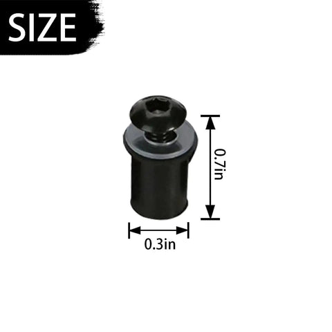Heavy Duty Motorcycle Windshield Bolt Kit 10 Pack Black Aluminum Alloy Screws size indicator showing 0.71 x 0.4 inch dimensions.