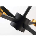 Close-up view of the Modern Adjustable Pendant Chandelier With Gold Triangle Design For Dining Bedroom Living Room Kitchen Dope Brass Finish.