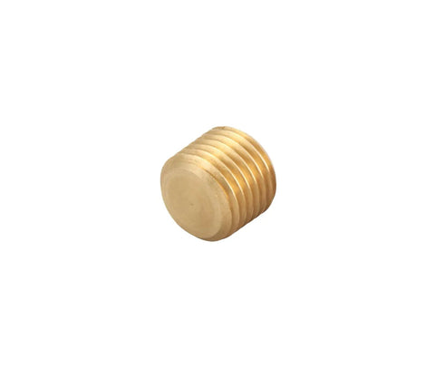 Half Inch NPT Male Brass Pipe Plug With Countersunk Head And Internal Hex Drive For Easy Tightening And Reliable Seals Three Quarters Inch Outer Diameter Industrial Grade Pack Of Five