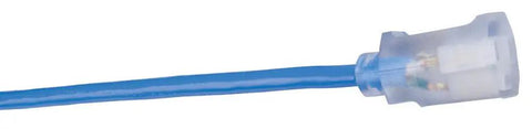 Coldflex Heavy Duty Extension Cord 12 Gauge 3 Conductor SJTW With Cold Weather Vinyl Jacket Resists Oil And Moisture UL Listed Blue 50 ft