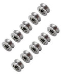 10Pcs U624ZZ U Ball Bearings Double Shielded Carbon Steel For Rail Track Linear Motion Tiny Yet Tough Mini Bearings Built To Ride Rails