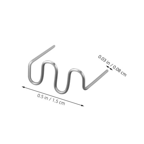 Healvian 100 Piece 0.8mm Wave Shaped Hot Car Bumper Repair Staples For Automotive Plastic Welding Kit shaped staple 0.5in silver