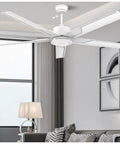 5-Speed Industrial Ceiling Fan With Remote And 110cm Black Blades For Kickin Airflow In Living Room Or Kitchen High Velocity design with white blades.