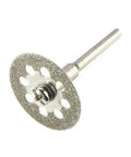 Diamond Cutting Wheel Set For Rotary Tools With 10 Diamond Cutting Wheels, 1 Cylinder Diamond Bit, And 2 Mandrels 1/8 Inch Shank for Glass