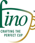 Fino logo with text 'Crafting the Perfect Cup' featuring a stylized coffee cup outline.