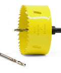 Four Inch Hole Saw Kit With Arbor Mandrel Bi-Metal Deep Cut For Wood Drywall Plywood Plastic And Thin Metal One And A Half Inch Cutting