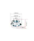 Dang Solid M3 Self Clinching Nuts For Rc Drone Fpv Frames And Quadcopter Sheet Metal Fasteners with measurements on a white background.