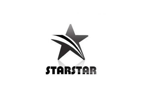 StarStar logo featuring a stylized black and white star with text, representing the brand's identity and design.
