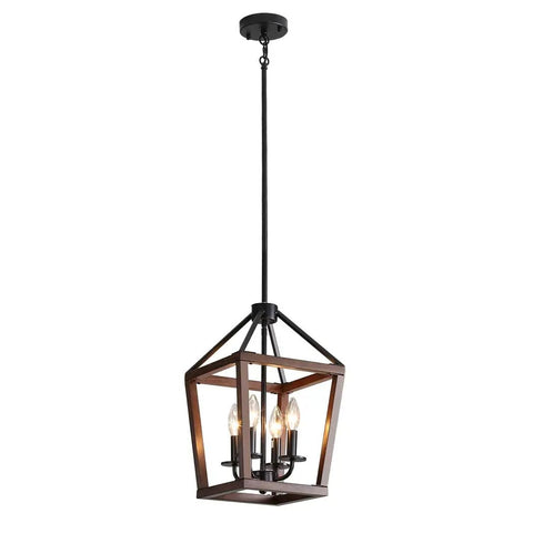 Farmhouse Orb Metal Chandelier 4 Light Vintage Handmade Rustic Wood Pendant Hanging Light Fixture For Kitchen Island Dining Room Living Room Bedroom Foyer Hallway Brings Cozy Vibe And Rustic Charm To Your Space