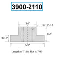 Diagram of 5/16"-18 thread T-slot nut for Fifty Eight Piece T Slot Clamping Kit For Three Eighths Inch Slots With Five Sixteenths Inch By Eighteen Thread Studs And Three Eighths Inch T Nuts Flange And Coupling Nuts For Rock Solid Workholding