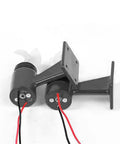 12V Underwater Jet Boat Propeller With Three Blade Thruster for DIY RC ROV, dual thrusters with wiring, black casing, side view.