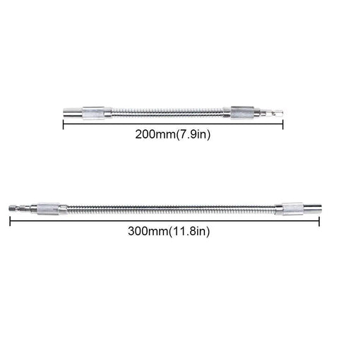 Two Piece Workhorse Flexible Extension Drill Bit Holder With Magnetic Quarter Inch Hex Shank Quick Change Flex Shaft