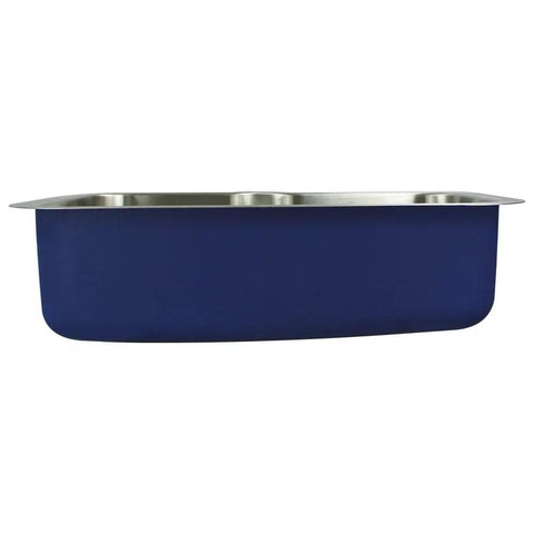 Side view of Meridian Undermount Kitchen Sink, 33x22x9 Inch, 16-Gauge 304 Stainless Steel With Brushed Finish, Single Bowl, Quiet Undercoating