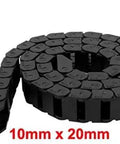 Black Plastic Wire Carrier Cable Drag Chain 1M Length For CNC, Internal 10x20mm, External 15x27mm, 11mm Max Outer Diameter