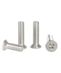 100Pcs M2 304 Stainless Steel Spectacle Screw Kit Metric Threaded Eyeglasses And Watch Fixing Bolts Silvery Metal Screws For DIY Repairs Go To Home Office Furniture And Hobby Projects Durable And Versatile, close-up of silver flat-head screws