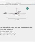 Modern Ceiling Fan With Built In LED Light Kit And Handy Remote Control Offers Three Adjustable Color Settings Perfect For Bedroom Kitchen Living Area While Solid Wood Blades Provide Serious Summer Chill Vibes Throughout Your Home dimensions and specifications.