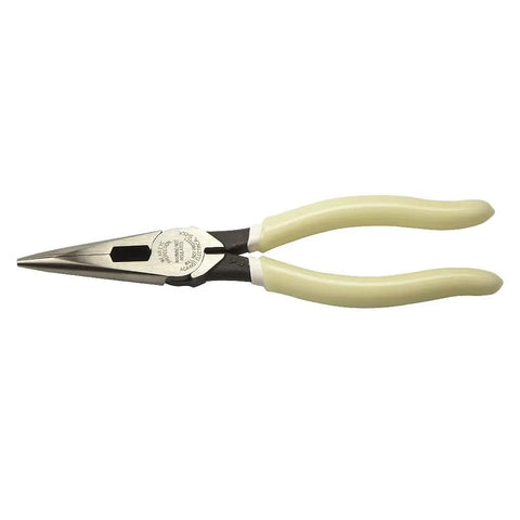 Glow In The Dark 8 Inch Long Nose Pliers With Hi Vis Grips For Reach And Leverage Heavy Duty Needle Nose Pliers For Tight Spaces