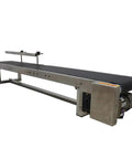 Desktop PVC Conveyor Belt System With Adjustable Speed For Industrial Transport Guardrail 59 Inch Long And 7.8 Inch Wide Black Belt 110V Stainless Steel Frame Pro Grade Heavy Duty Anti Wear Heat Oil Resistant