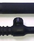 Heavy Duty 125 Amp Air Cooled TIG Torch Head With Integrated Gas Valve showing black rubber grip and brass fitting detail.