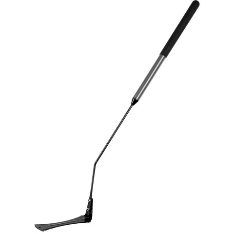 Double Edged Serrated Grass Cutter With 8 Inch Steel Blade And 22 Inch Soft Rubber Handle Beast Mode Heavy Duty Weed Whip Black