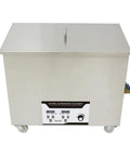 Workhorse 38 Liter Stainless Steel Ultrasonic Cleaner With Digital Display And Adjustable 80Khz Frequency, front view with control panel.