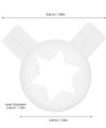 Six Point Star Ice Cream Nozzle Replacement For Soft Serve Machines Hexagon Shaping Tip shown with measurements