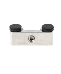 Front view of heavy duty fixed block for MGN12 linear guide rail with anti trip and anti collision features silver aluminum positioning ring
