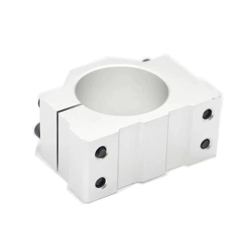 Beefed Up Aluminum CNC Spindle Bracket With 38mm 40mm 42mm 44mm And 46mm Bores, Tough Clamping Fixture, Sandblasted Finish, Four Locking Screws
