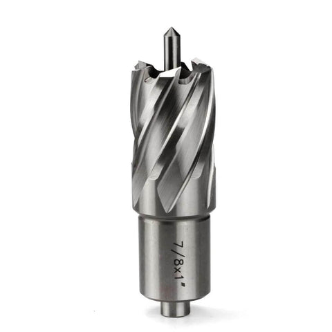 Oscarbide 7/8 in annular cutter with 1 in cutting depth, 3/4 in Weldon shank and pilot pin for magnetic drill press