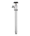 Frost Free 8 Inch Long Sillcock Hose Bibb With One Half Inch MIP To Three Quarter Inch Connection, Lead Free Chrome Plated Brass Body