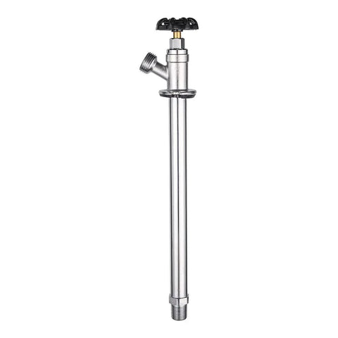 Frost Free 8 Inch Long Sillcock Hose Bibb With One Half Inch MIP To Three Quarter Inch Connection, Lead Free Chrome Plated Brass Body