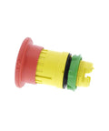 Side view of Emergency Stop Push Button Head 40mm Red Mushroom For Harmony X85 22mm Push Button with visible mechanical latching