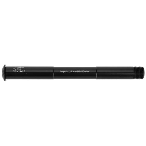Heavy Duty 15 X 110mm Thru Axle Replacement For Mountain Bike Front Forks, black aluminum, precision fit for suspension forks.