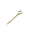 Brass Split Cotter Pin 1.5mm by 16mm With 2 Prongs Gold Tone Fastener Clip Key Set, single pin view.