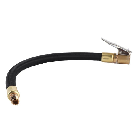 Heavy Duty Rubber Tire Inflator Hose Rated To 300 Psi with brass fittings for quick tire inflation, designed for cars and trucks.