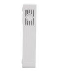 Straight Up Solid Portable Mini Ups With Dual Dc Ports Keeps Your Routers And Modems Alive During Blackouts While Delivering Seamless Five Hour Battery Backup, white, side view, compact design.