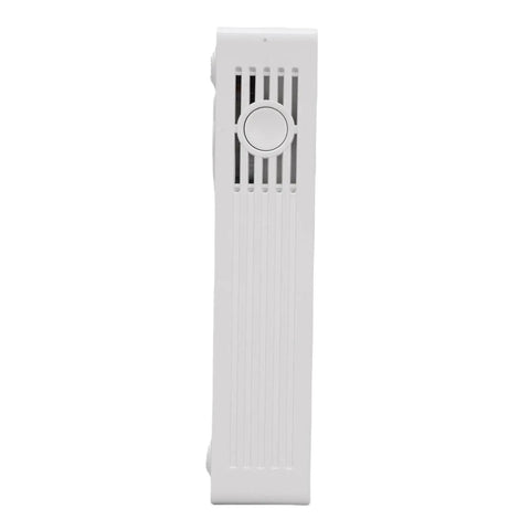 Real Deal Heavy Duty Mini UPS With 6000mAh High Capacity Battery side view showcasing compact white chassis and power button.