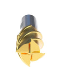 End mill, tin-coated HSS finishing, 7/8 in dia, 3/4 in shank, 1-7/8 in flute length, 4-1/8 in OAL