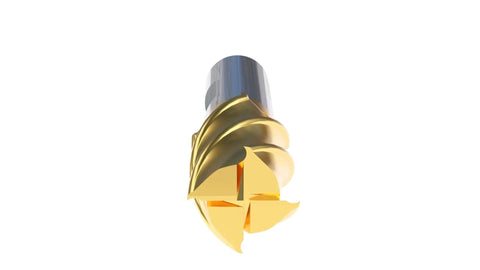End mill, tin-coated HSS finishing, 7/8 in dia, 3/4 in shank, 1-7/8 in flute length, 4-1/8 in OAL