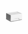 Stackable Plastic Storage Box With Lid For Desk Organization White PP Bin For Office Supplies And Stationery Clutter Free Desktop