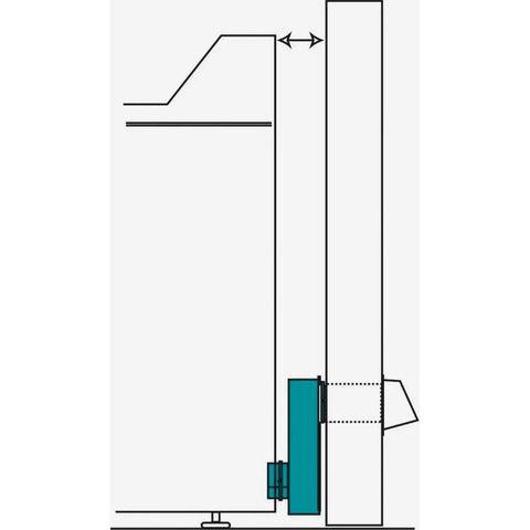 Diagram of adjustable dryer vent periscope for tight spaces 0 to 5 inches easy install all metal rigid construction with airflow baffles.