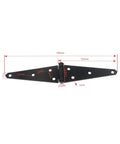 Black hinge with dimensions for Beefy Heavy Duty Strap Concealed Door Hinges Set, 2 Pack Black Hinge With Screws, Rotating Design