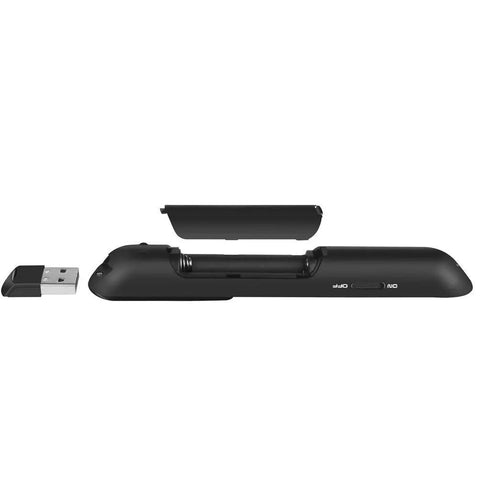 Wireless Presenter Remote Clicker With USB Receiver Two Four GHz Pro Grade Features Hyperlink Volume Control For PowerPoint back view