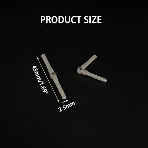 Five Pack Plastic RC Pin Hinges For Planes And Helicopters Two And A Half Millimeter By Forty Three Millimeter Gray Easy Clip On
