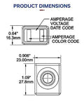 Product dimensions diagram for Heavy Duty 200A MRBF Terminal Fuse With Badass Durability And No Fuss Marine Battery Protection 58V DC Max IP66 Waterproof.