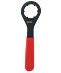 Get That ER32 Collet Chuck Wrench Spanner Tight With High Strength Steel O Type Tool For CNC Milling And Lathe Machines Red Black Finish showing handle and wrench design.