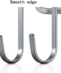 Close-up of smooth polished S-shaped hooks from Rock Solid Stainless Steel Wall Mounted Coat Rack, showcasing durable design.