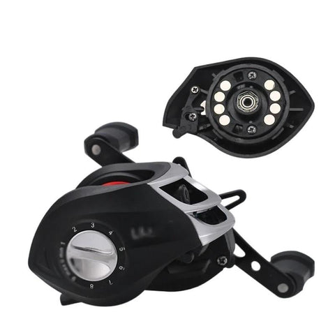 Water Drop Wheel fishing reel, all-metal wire cup, magnetic brake, black-silver finish